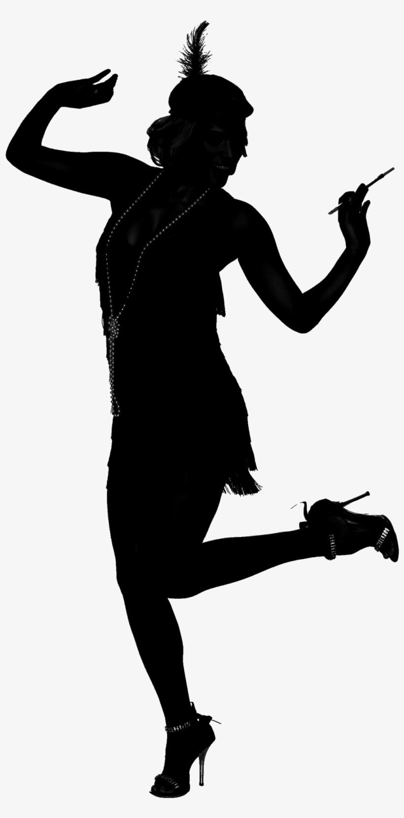 Flapper-silhoette 1,426×2,037 Pixels - Great Gatsby Silhouette, transparent png download