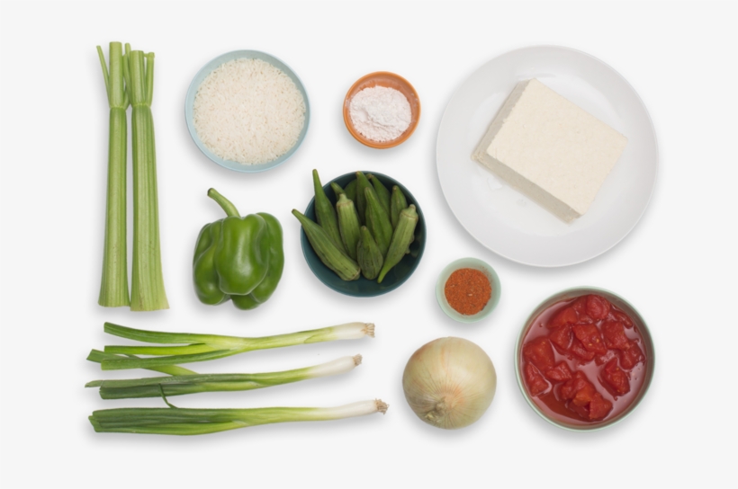 Cajun Tofu & Dirty Rice With Crispy Okra & Bell Pepper - Superfood, transparent png download