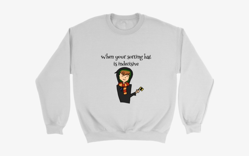 Indecisive Sorting Hat Crewneck Sweatshirt Ib Harry - Shirt, transparent png download