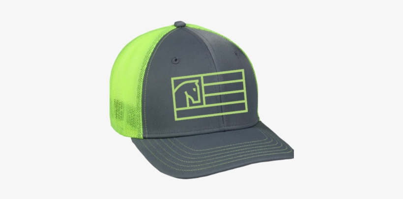 Neon Green & Grey Mesh Hat - War Horses For Veterans Logo, transparent png download