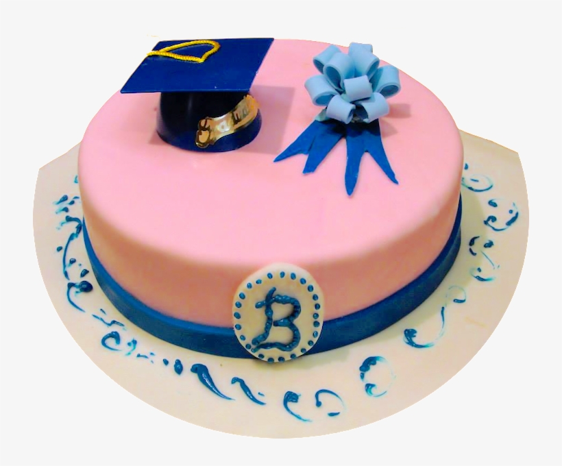 Pink Graduation Cake - Pink And Blue Graduation Cake, transparent png download