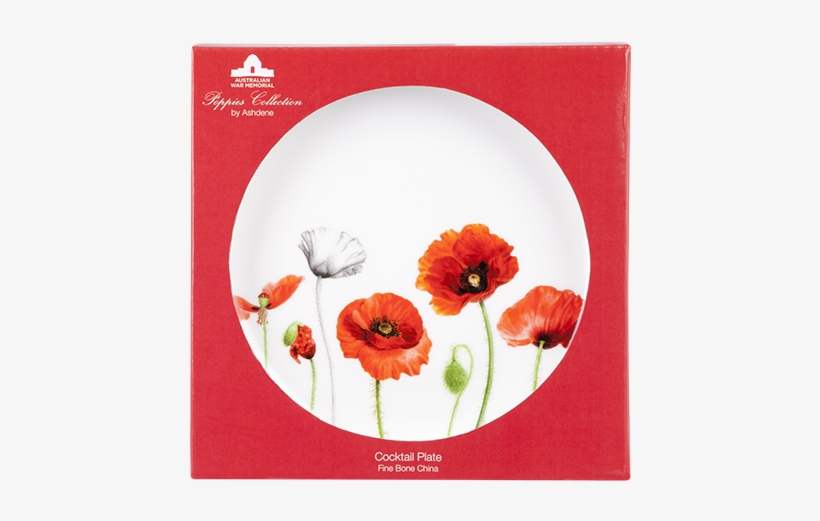 16435 Cocktailplate Australianwarmemorial Poppies Pp - Ashdene Poppies Cake Plate, transparent png download