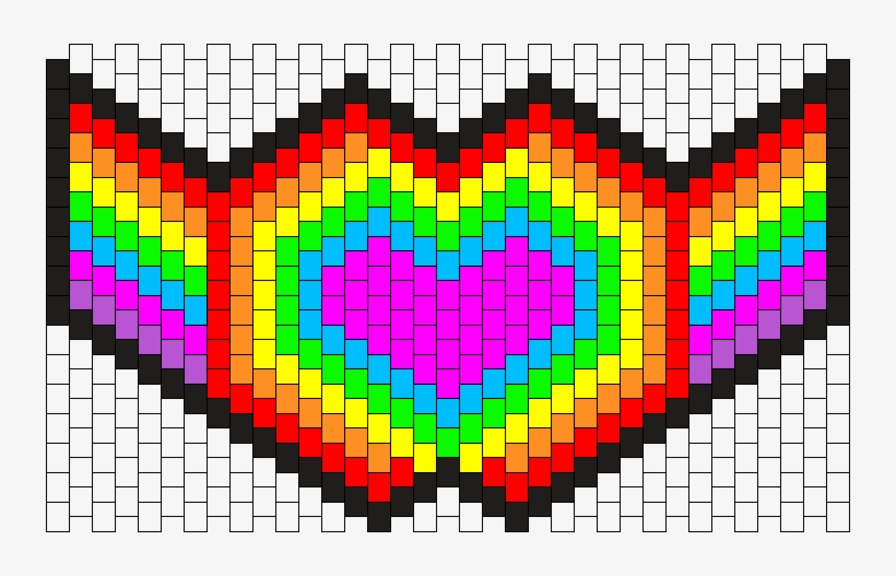 Rainbow Heart Winged Mask Bead Pattern - Rainbow Heart Patterns, transparent png download