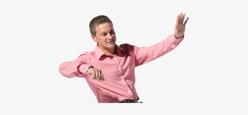 Man With Hand Up - Stretching, transparent png download