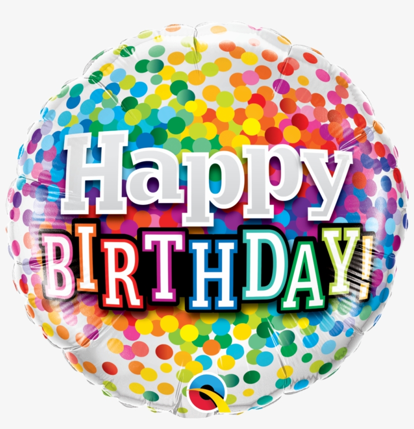 Happy Birthday Rainbow Confetti Foil Balloon - Happy Birthday Rainbow, transparent png download