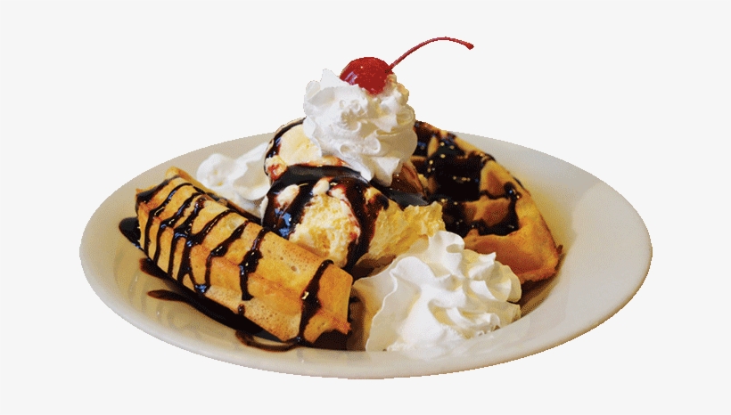 Waffle Sundae - Vanilla Ice Cream, transparent png download