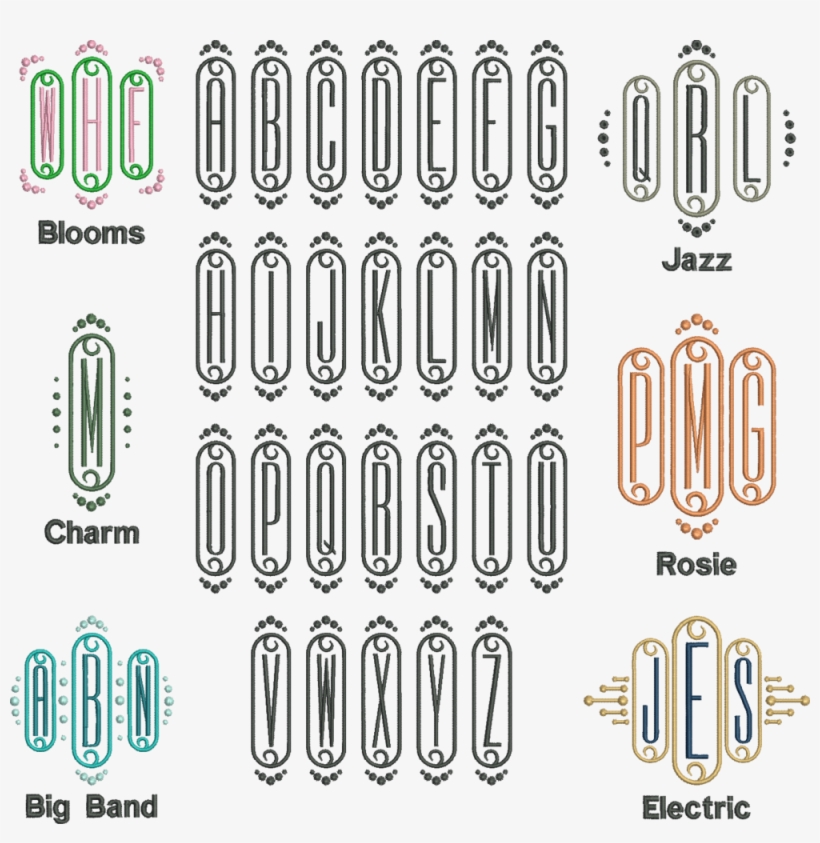 00 Gatsby Font Board - 2 Letter Vintage Monogram Decal, transparent png download