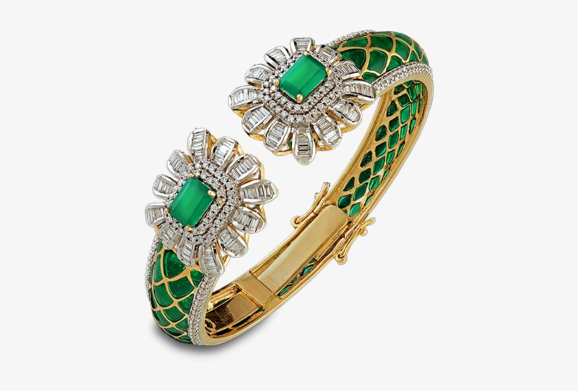 Diamond Bracelet - Emerald Diamond Bangle, transparent png download