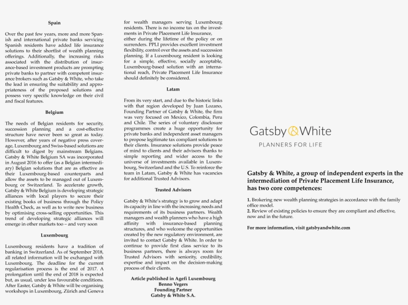Gatsby & White, The Reference For Tomorrows Insurance - Document, transparent png download