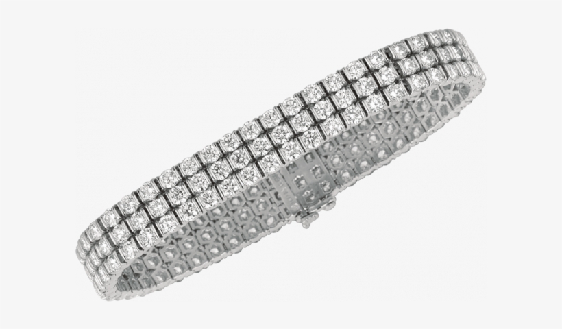 Platinum Gemlok 3 Row Diamond Bracelet - Bracelet, transparent png download