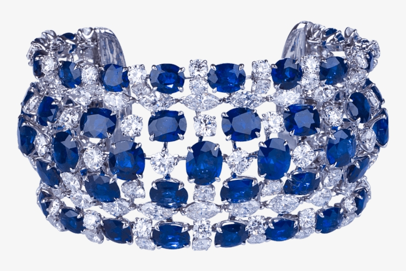 Burma Sapphire And Diamond Bracelet - Blue Diamond Bracelet Png, transparent png download