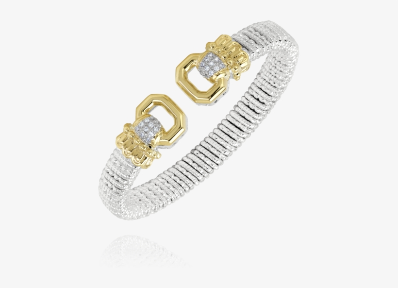 14k Yellow Gold & Sterling Silver Diamond Bracelet - Gold, transparent png download
