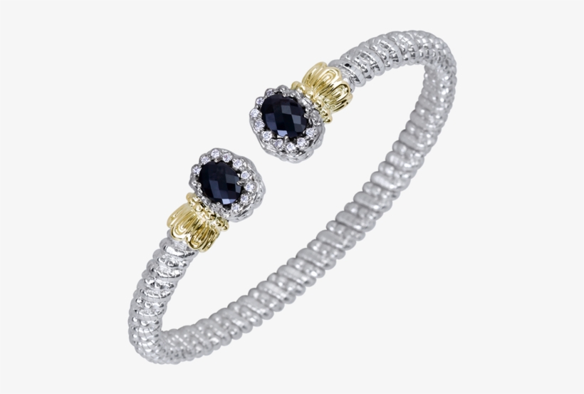 14k Gold & Sterling Silver Diamond Bracelet Black Onyx - Bracelet, transparent png download