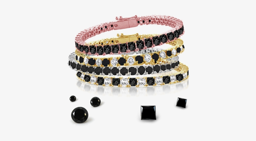 Black Diamond Tennis Bracelet,white Gold And Yellow - Fine Jewelry Vault Ubbr14wsqpr700bd Black Diamond Tennis, transparent png download