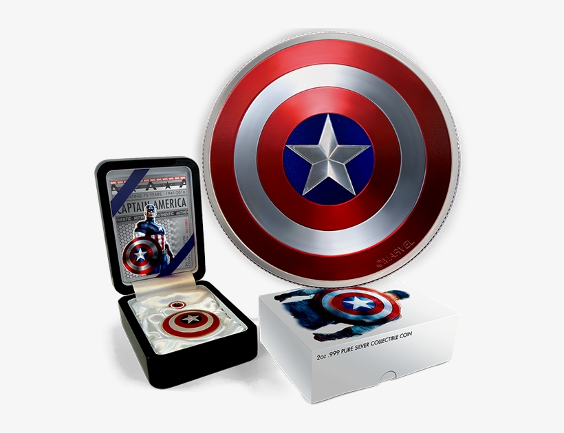 Captain America's Shield 2 Oz - Silver, transparent png download