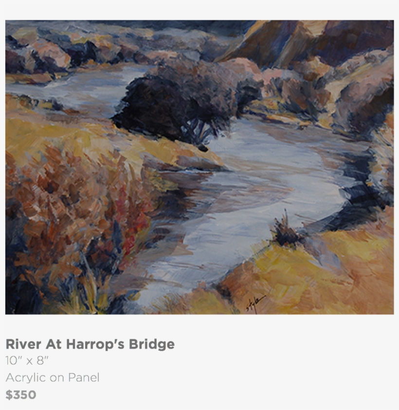 River At Harrop's Bridge 10" X 8" Acrylic On - Panel Painting, transparent png download