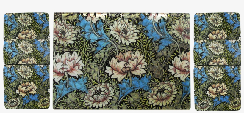 William Morris White Flower Cheese Tray/cutting Board - Chrysanthemums By William Morris Tile Coaster, transparent png download