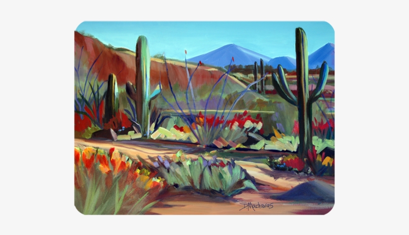 Along The Red Mile Glass Cutting Board - Mcgowan Mcgowan's Tuftop Southwest Scene Cutting Board, transparent png download