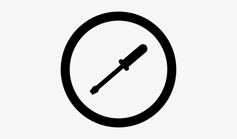Screwdriver In A Circle Vector - Greater Than Sign Icon, transparent png download