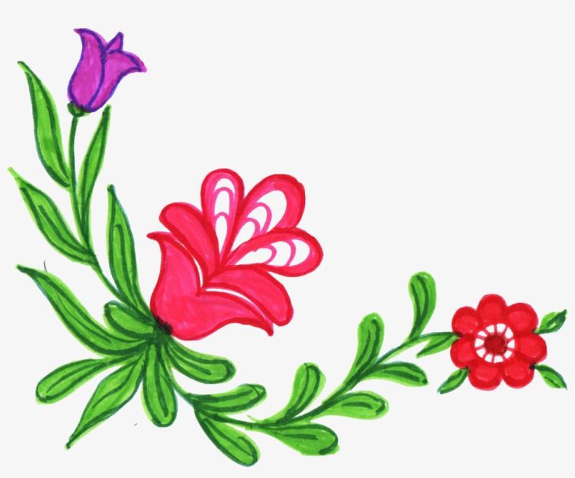 8 Colorful Flower Corner Vol - มุม ดอกไม้ Png, transparent png download