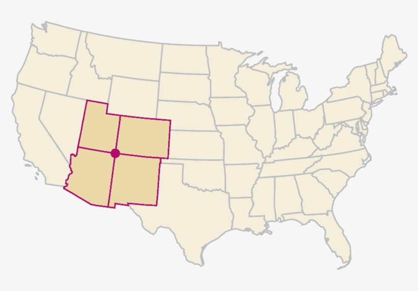 Four Corners States - Eastern Ribbon Snake Distribution, transparent png download