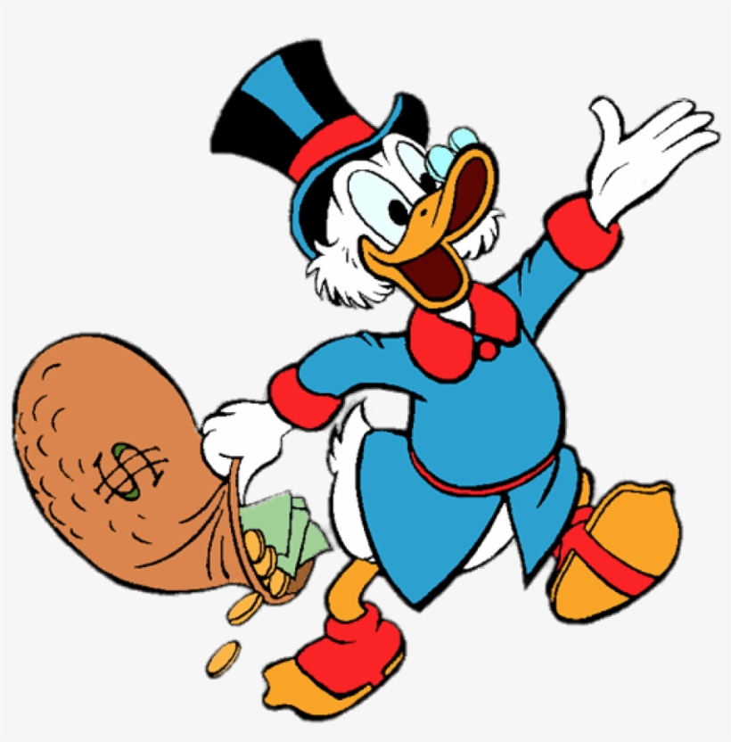 Ducktales Scrooge Mcduck Holding Money Bag Png - Scrooge Mcduck Money Bag, transparent png download