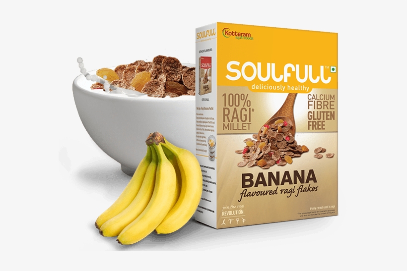 Buy Soulfull Ragi Flakes-bannana Flavoured Online At - Soulfull Banana Flavoured Ragi Flakes, 300g, transparent png download