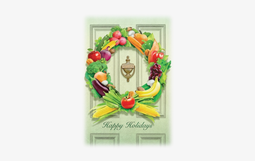 Fruit And Vegetable Wreath On Door - Fruit, transparent png download