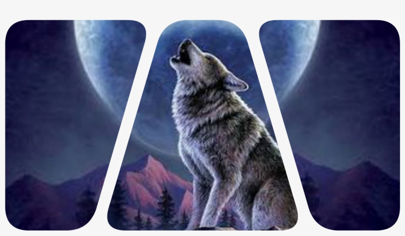 Ponl Baner - Wolf Howling At Moon 3d Art, transparent png download