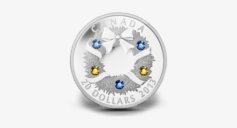 2013 Holiday Wreath 1 Oz Fine Silver Coin - Royal Canadian Mint 2009 Swarovski, transparent png download