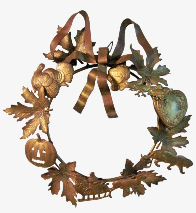 Vintage Petite Choses Brass Holiday Dresden Wreath - Wreath, transparent png download
