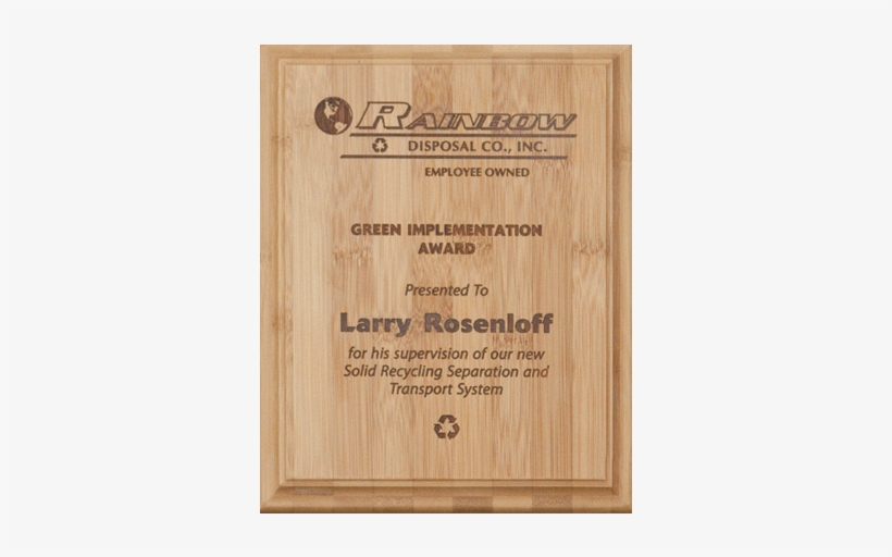 Bamboo Plaque Laser Engraved - Custom Bamboo Plaque (7"x9"), Promotional Products, transparent png download