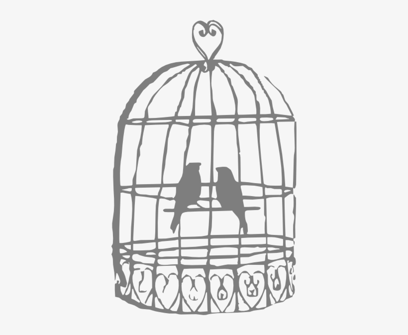 Drawn Birdcage Black And White - Bird Cage Clip Art Png, transparent png download