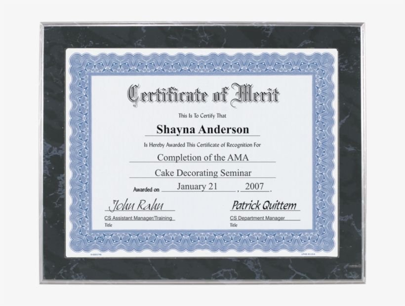 Black Marble Wood Slide-in Photo Or Certificate Plaque - Walnut Grove Slide-in Certificate Plaque And Document, transparent png download