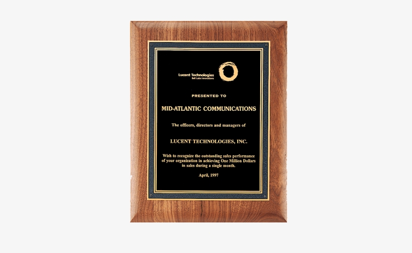 Plaque, Plaques, Premium Wood-made In Usa - Customizable Brass And Walnut Plaque, transparent png download