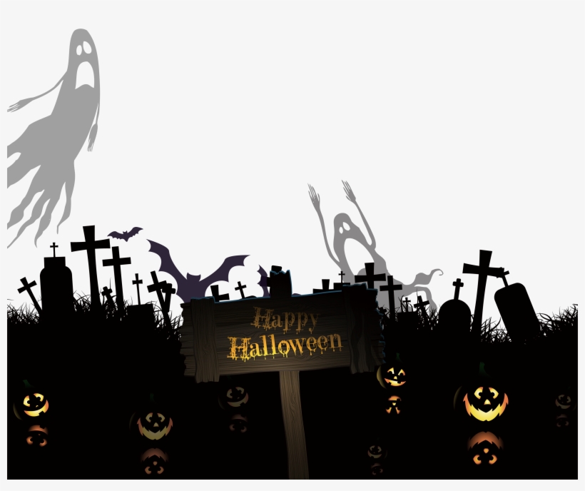 Banner Royalty Free Stock Cemetery Euclidean Ghost, transparent png download
