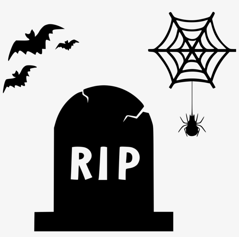 Grave Gravestone Graveyard Ripbats Spider Bug Comments - Web Emoji, transparent png download