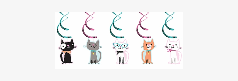 Purr-fect Cat Party Dizzy Danglers - Purr-fect Party Dangler Decoration, transparent png download