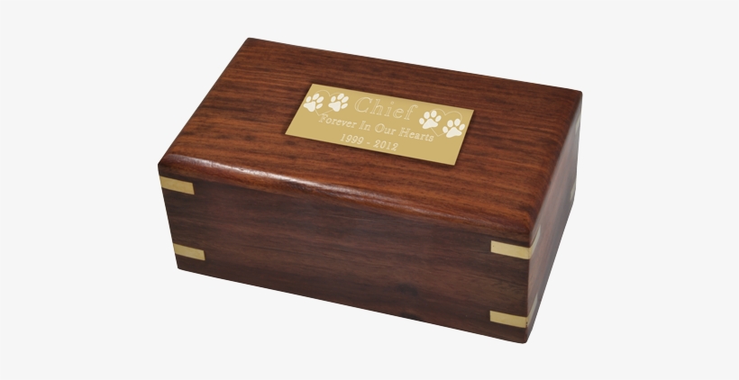 Small Engraved Plaque Shown On Top Of Wood Cat Urn - Wooden Box Black Engraving, transparent png download