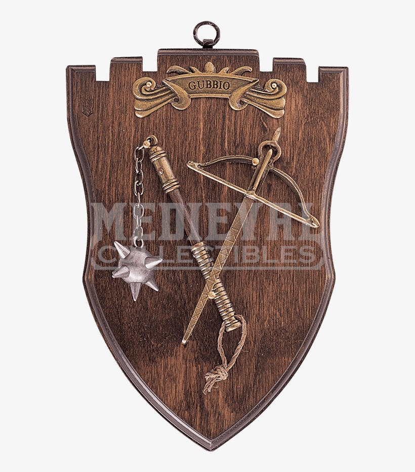 Miniature Flail And Crossbow Display Plaque - Plywood, transparent png download