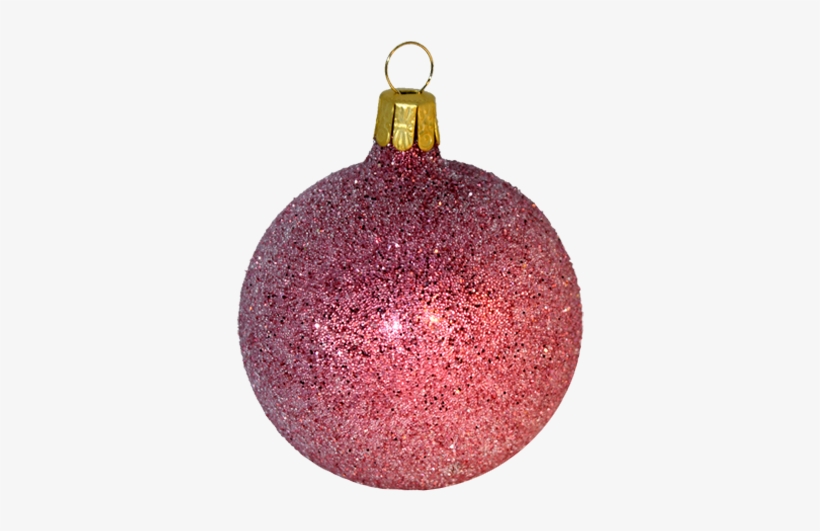 Weihnachtskugel Pink Glimmer - Pink Christmas Ornament Png, transparent png download