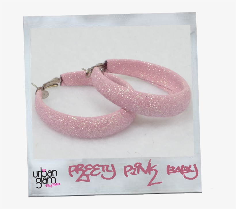 Pink Glitter Hoop Earrings - Pink Sparkly Hoop Earrings, transparent png download