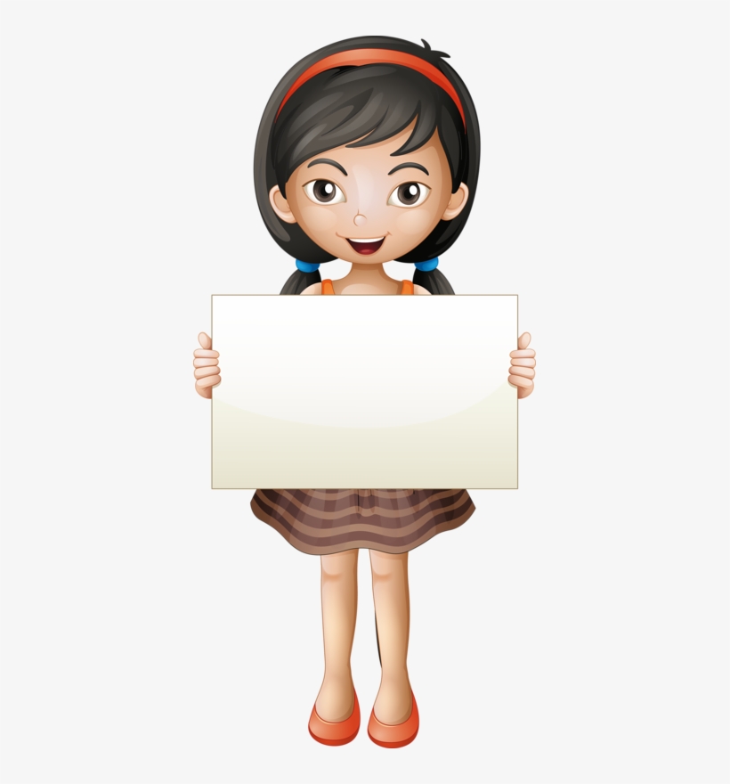 Фото, Автор Inshv На Яндекс - Cartoon Girl Holding Paper, transparent png download