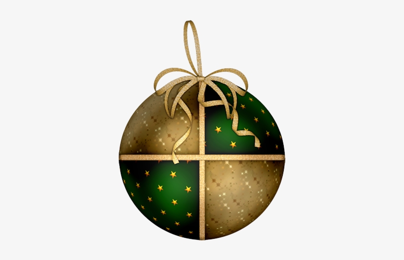 Bolas De Navidad - Gold Green Christmas Ball Clipart, transparent png download