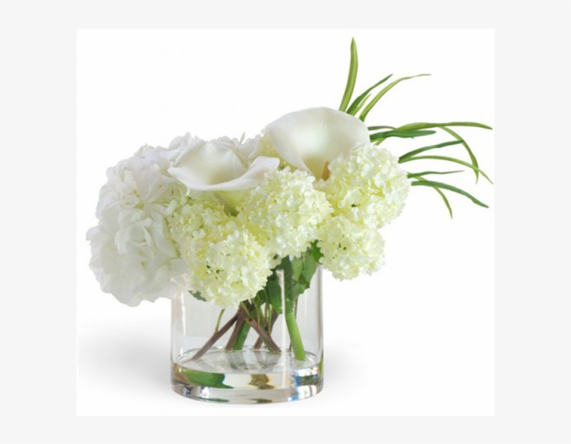 Calla Lily And Hydrangea Mix - Hydrangea Calla Lily Arrangement, transparent png download