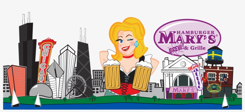 Hamburger Marys Chicago Skyline - Hamburger Mary's Chicago, transparent png download