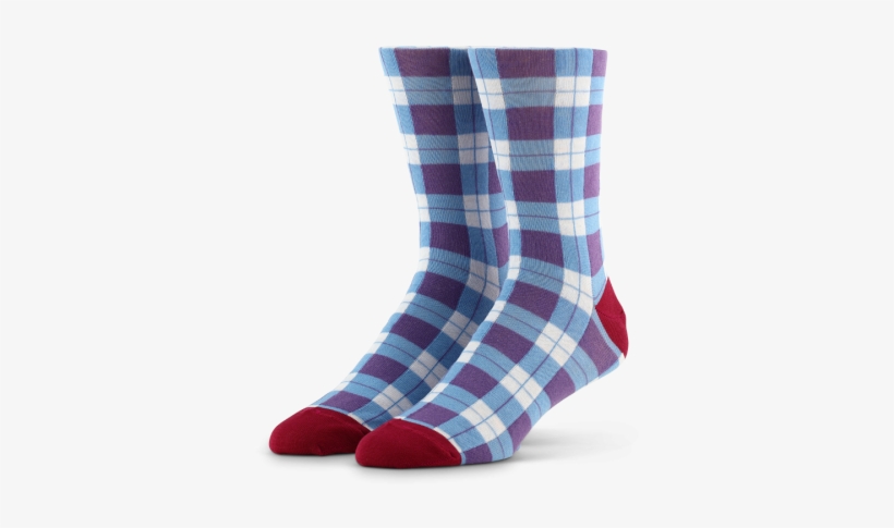 Window Pane Dress Socks Pink & Blue - Sock, transparent png download