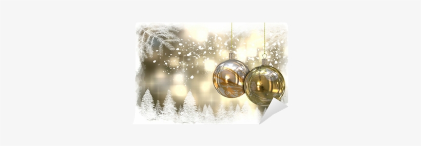Fondo Con Motivos Navideños, Bolas De Navidad Wall - Christmas Day, transparent png download