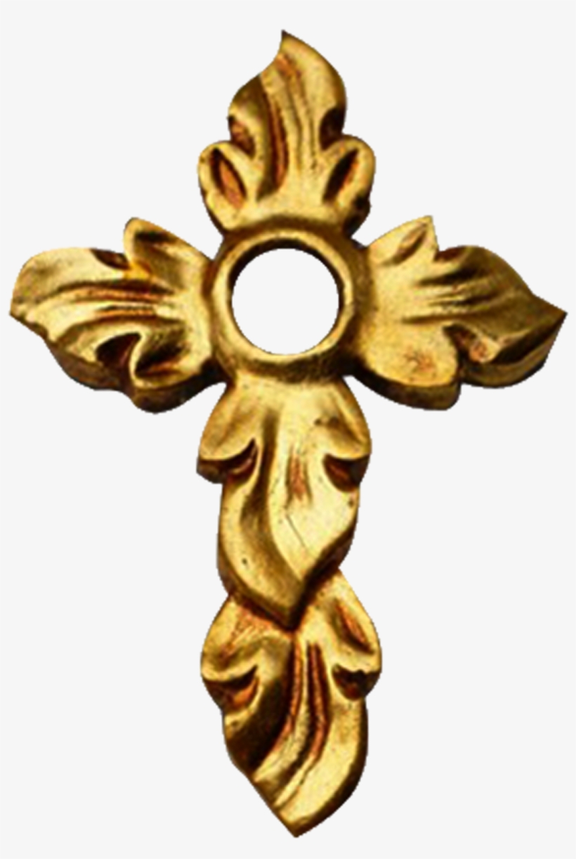 Golden Cross Fire Style With Center Hole - Clip Art, transparent png download