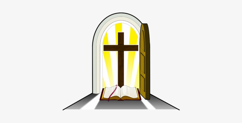 Golden Cross Doorway - Cross With Bible Png Clipart, transparent png download